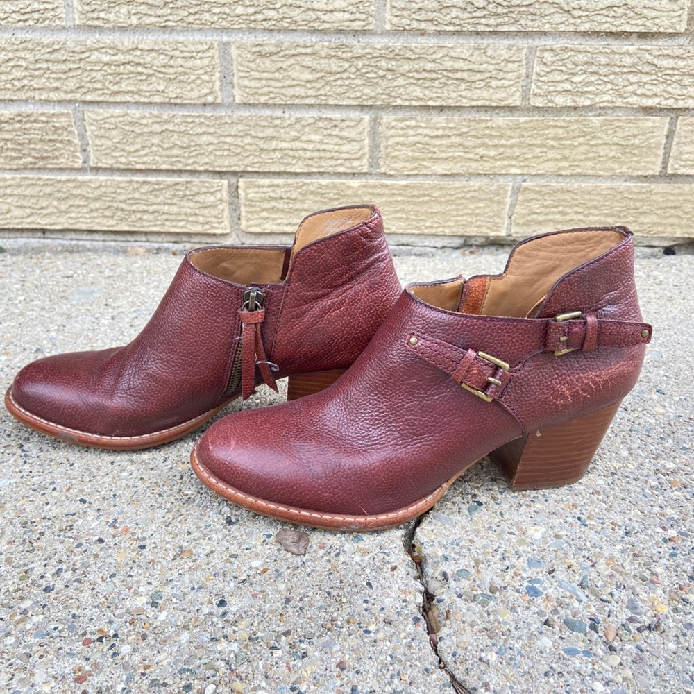 Burgundy leather schuler & sons boots